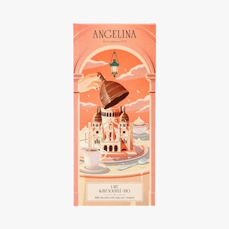 Tablette de chocolat au lait et riz croustillant bio Angelina