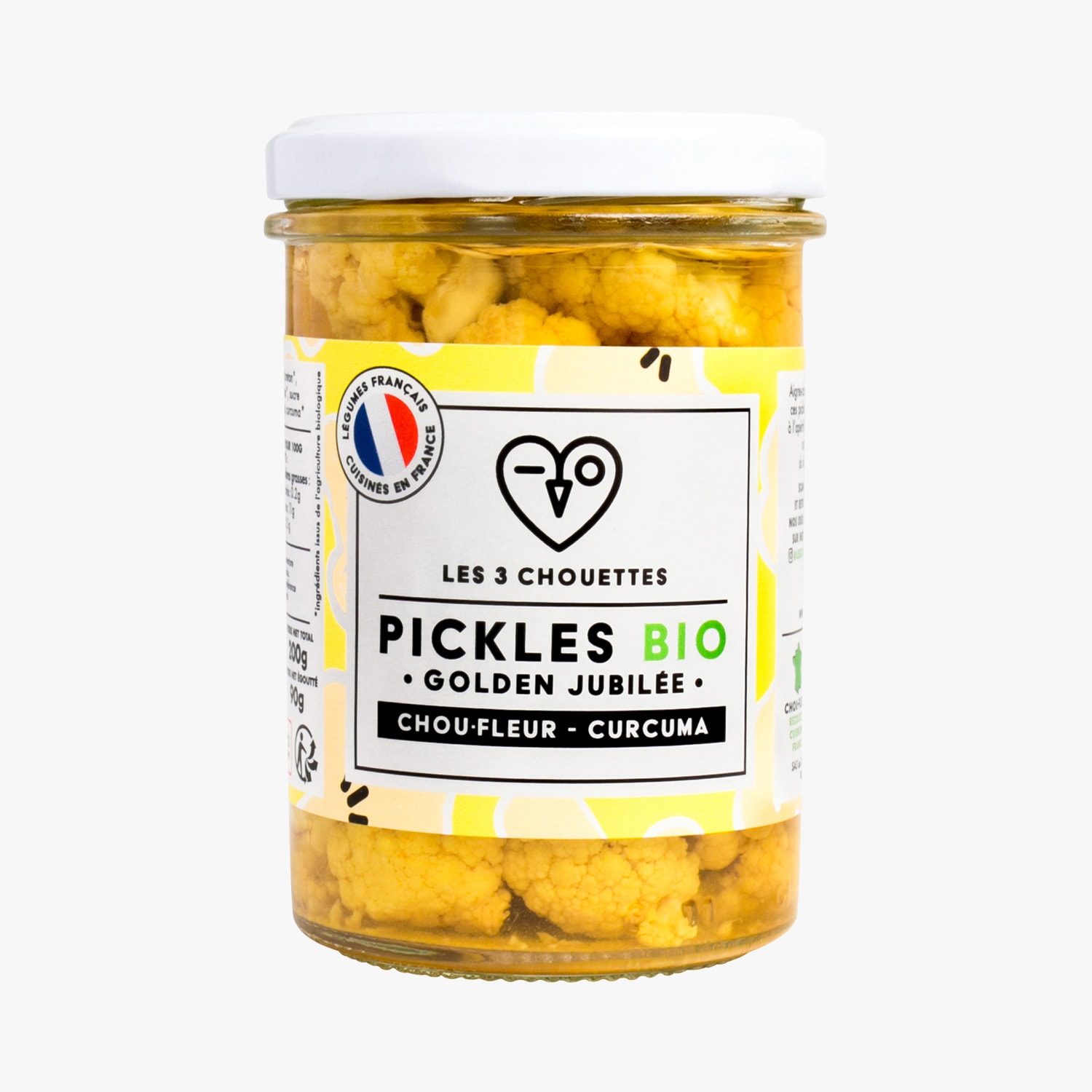 Pickles bio choufleur curcuma Les 3 chouettes