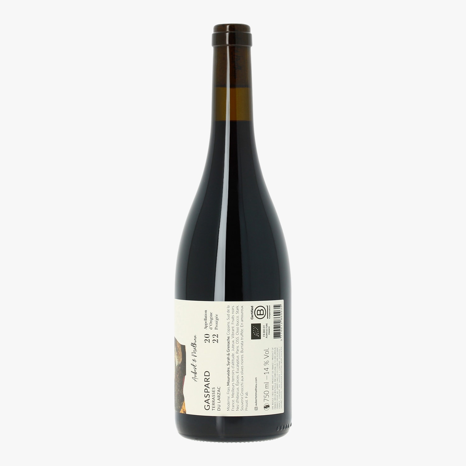 Aubert & Mathieu, Gaspard, AOP Terrasses du Larzac, 2022, organic