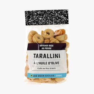 Tarallini à l'huile d'olive - gâteaux secs au poivre Les Deux Siciles