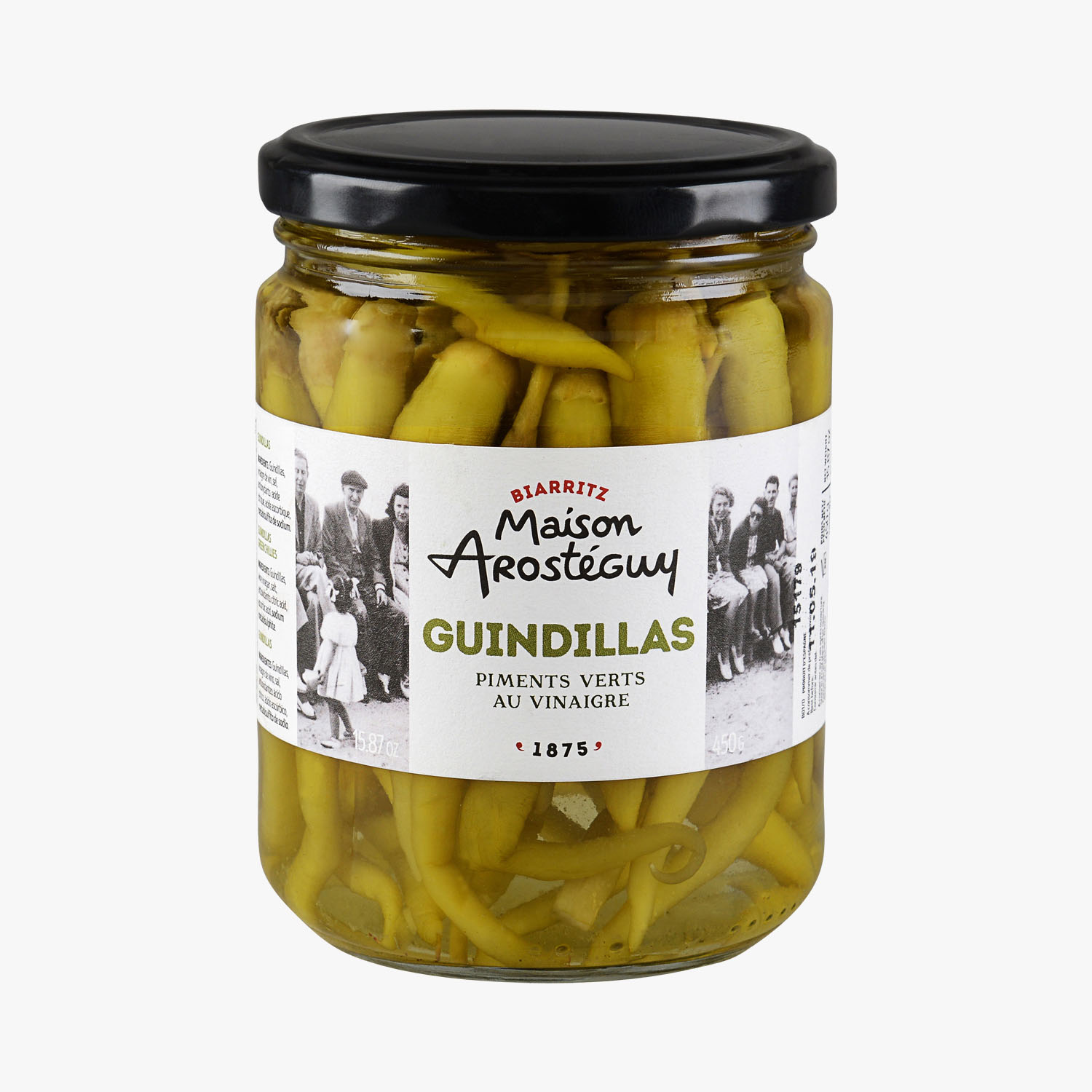 Pickled green guindilla chili peppers Maison Arosteguy