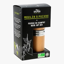 Moulin à poivre + Poivre de Kampot noir IGP bio Epices Max Daumin