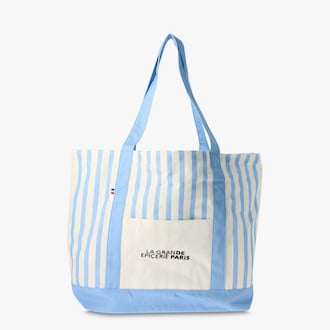 Sac cabas La Grande &Eacute;picerie &agrave; rayures bleues La Grande &Eacute;picerie de Paris