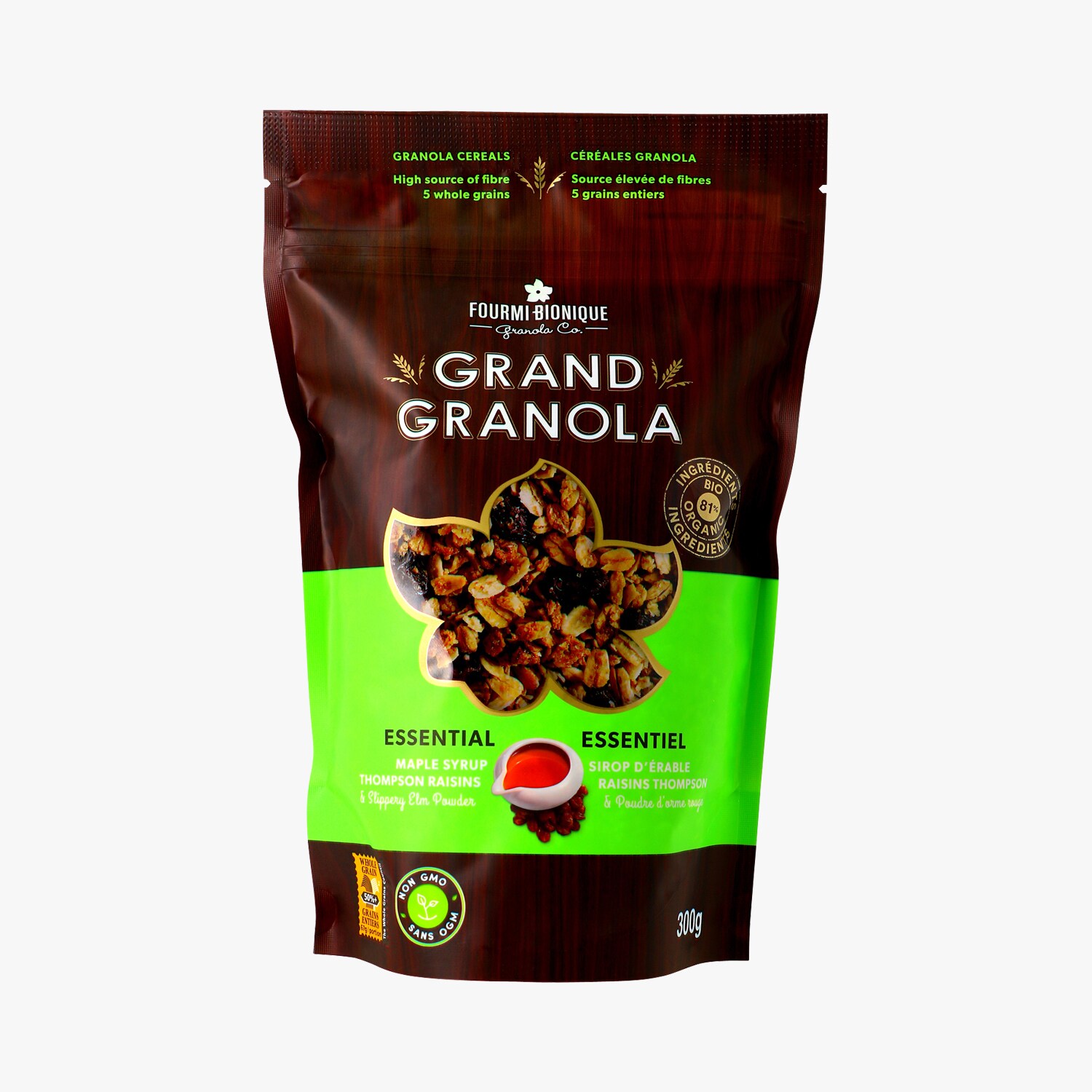 Grand granola essentiel Sirop d'érable, raisins Thomson et poudre d