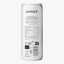 Boisson pétillante au gingembre, citron, herbes et épices, canette 250 ml Gimber