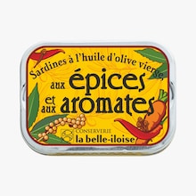 Sardines à l'huile d'olive vierge, aux épices et aux aromates Conserverie la Belle-Iloise