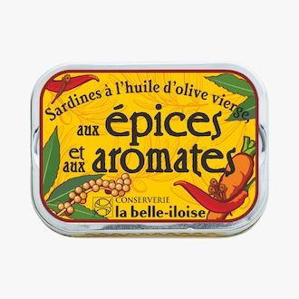 Sardines à l'huile d'olive vierge, aux épices et aux aromates Conserverie la Belle-Iloise