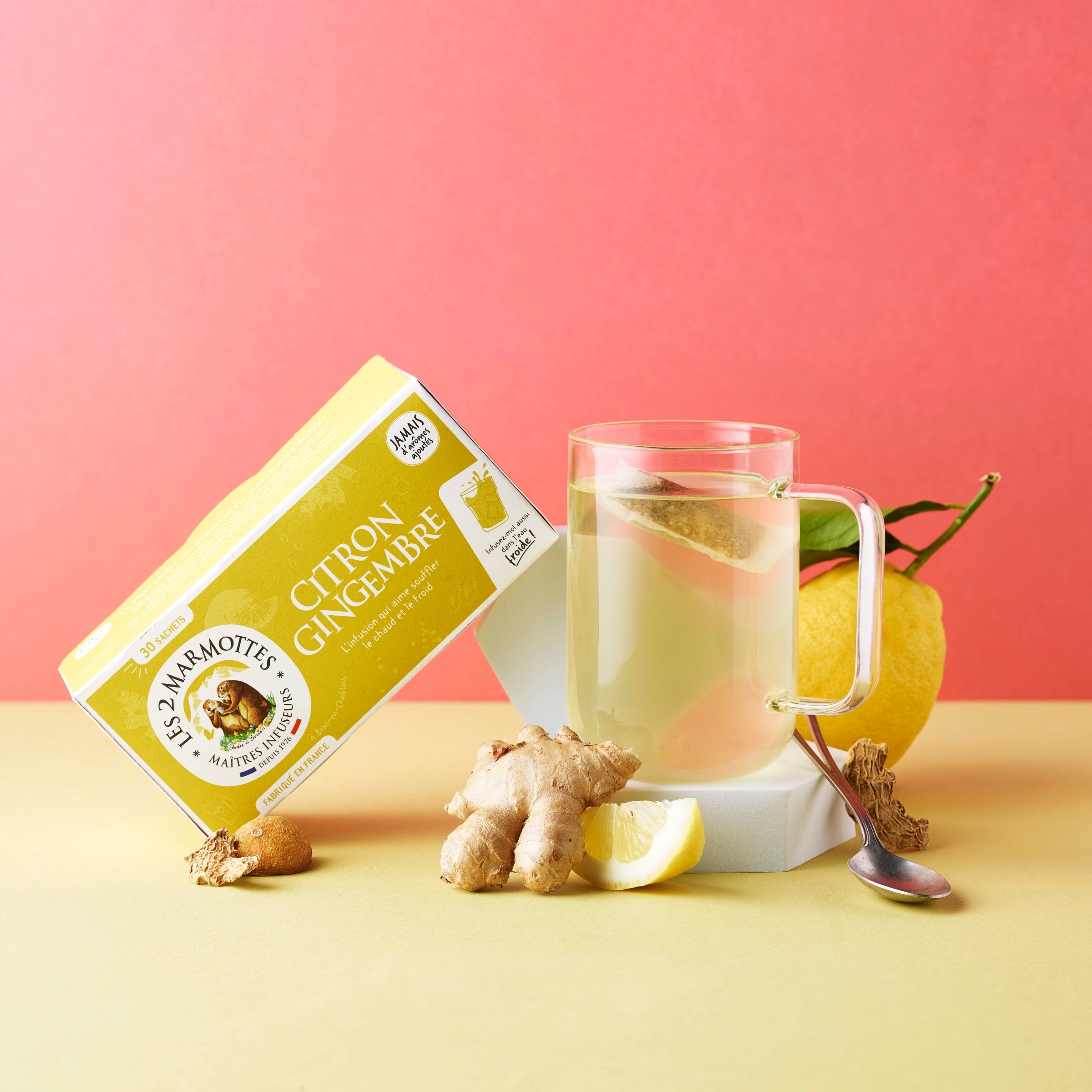 Infusion citron gingembre Les 2 Marmottes