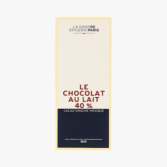 Tablette de chocolat au lait 40 % cacao - Origine Mexique La Grande Épicerie de Paris