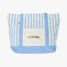 Sac cabas La Grande &Eacute;picerie &agrave; rayures bleues La Grande &Eacute;picerie de Paris