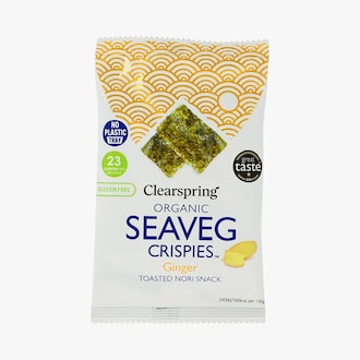 Snack d&rsquo;algue nori grill&eacute;e au gingembre bio Clearspring