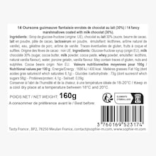 Oursons guimauve fantaisie enrob&eacute;s de chocolat au lait Sophie M