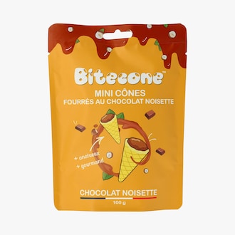 Mini c&ocirc;nes fourr&eacute;s au chocolat noisette Bitecone