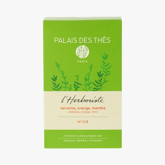 Infusion L'Herboriste N&deg;108, verveine, orange, menthe, biologique Palais des Th&eacute;s