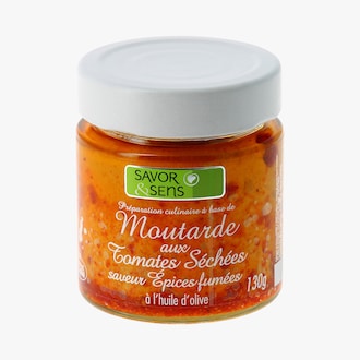 Moutarde aux tomates séchées saveur épices fumées - Préparation culinaire Savor & Sens