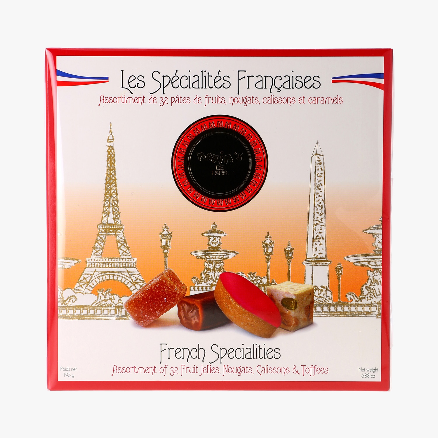 Les spécialités françaises - Assortiment de 32 pâtes de fruits, nougats,  calissons et caramels - Maxim's de Paris