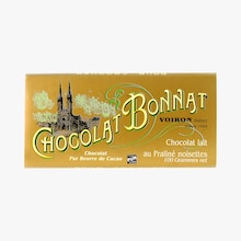 Tablette Chocolat lait au praliné noisettes Bonnat