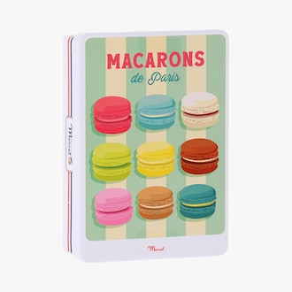 Bo&icirc;te m&eacute;tal Fl&ucirc;tes feuillet&eacute;es chocolat noisette Sacr&eacute; Marcel