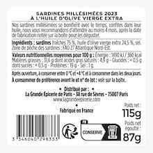 Les sardines de Bretagne millésime 2023 La Grande Épicerie de Paris