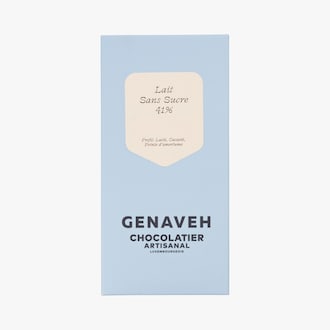 Tablette de chocolat au lait 41 % sans sucre ajouté Genaveh