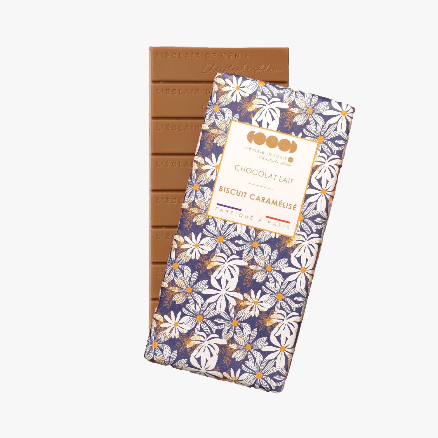 Tablette de chocolat lait - Biscuit caramélisé L'Éclair de Génie
