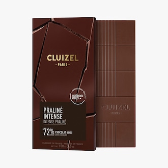 Tablette Gourmande Noir 72% Praliné intense Cluizel