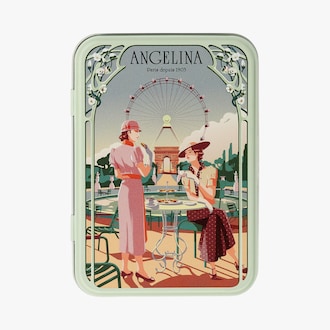 Bo&icirc;te en fer cr&ecirc;pes dentelles enrob&eacute;es de chocolat noir Angelina