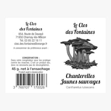 Chanterelles jaunes sauvages Le Clos des Fontaines