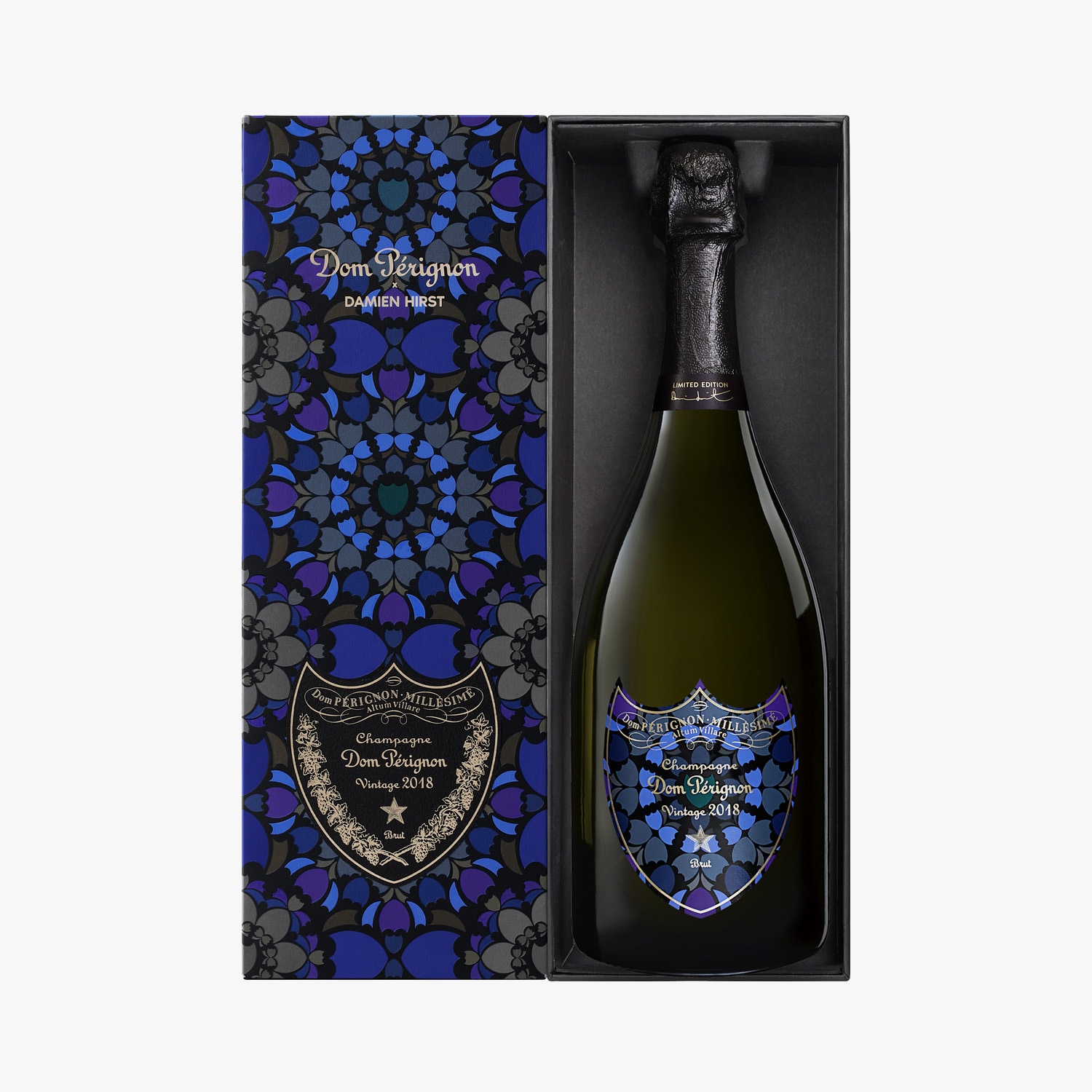 Champagne Dom P&eacute;rignon, Vintage 2018, &eacute;dition limit&eacute;e Damien Hirst, sous &eacute;tui Dom P&eacute;rignon