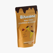 Mini c&ocirc;nes fourr&eacute;s au chocolat noir Bitecone