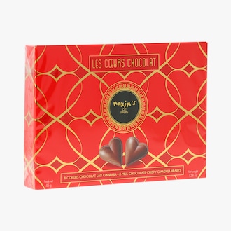 &Eacute;tui 8 c&oelig;urs en chocolat lait gianduja pralin&eacute; Maxim&rsquo;s de Paris