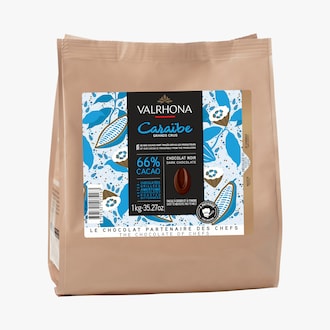 Noir Caraïbe, chocolat noir 66%, à pâtisser Valrhona