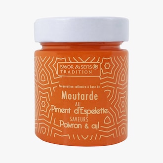 Moutarde au piment d'Espelette saveur poivrons et ail Savor & Sens