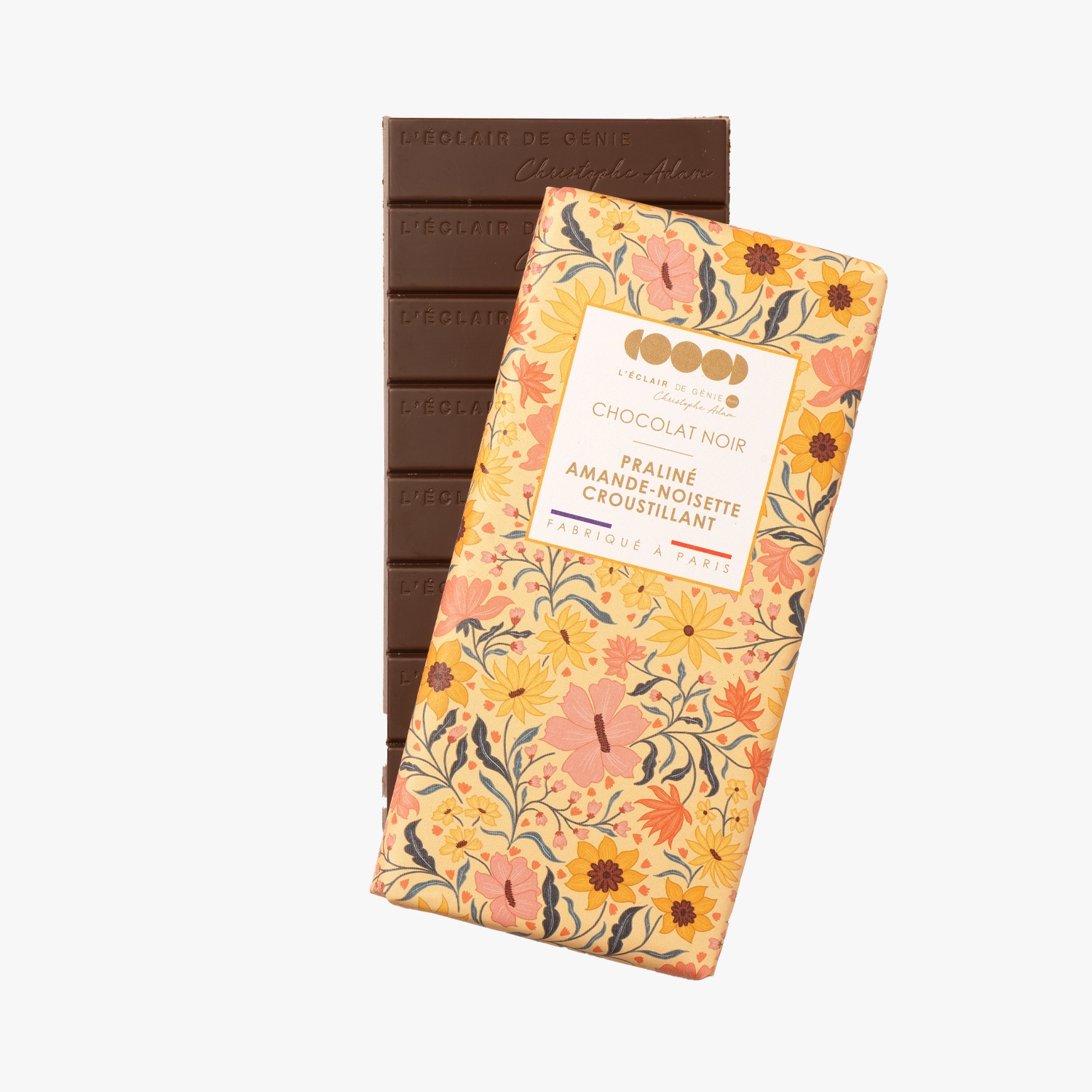 Tablette chocolat noir - Praliné amande-noisette croustillant L'Éclair de Génie