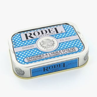 Sardines à l'huile d'olive, arômatisées aux achards et à la truffe Rödel