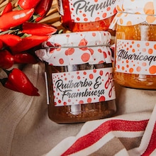 Confiture extra de rhubarbe et framboise Jan Jam