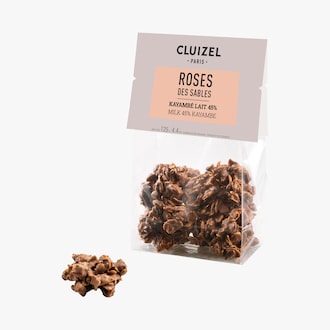 Roses des sables au chocolat lait Kayambe 45 % cacao Cluizel