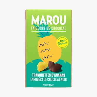 Ananas séché en tranche enrobé de chocolat  Marou