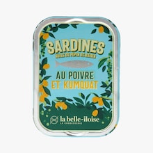 Boîte de sardines à l’huile de pépins de raisin, au poivre vert et au kumquat Conserverie la Belle-Iloise