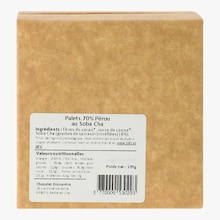 Palets au soba cha, chocolat 70 % Pérou Encuentro
