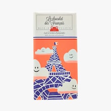 Tablette chocolat lait et éclats d'amandes - La Tour Eiffel Le Chocolat des Français