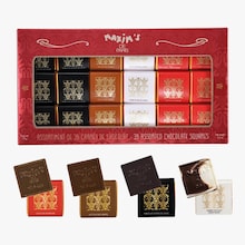 Étui, assortiment de 36 carrés de chocolat Maxim’s de Paris