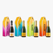 Champagne Veuve Clicquot Brut Carte Jaune &eacute;dition limit&eacute;e sous Coffret Arrow Sun orange Veuve Clicquot