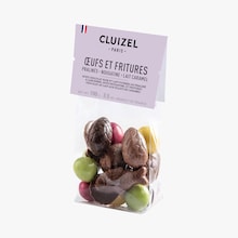 Sachet &oelig;ufs et fritures : Pralin&eacute;s, nougatine, lait caramel Cluizel