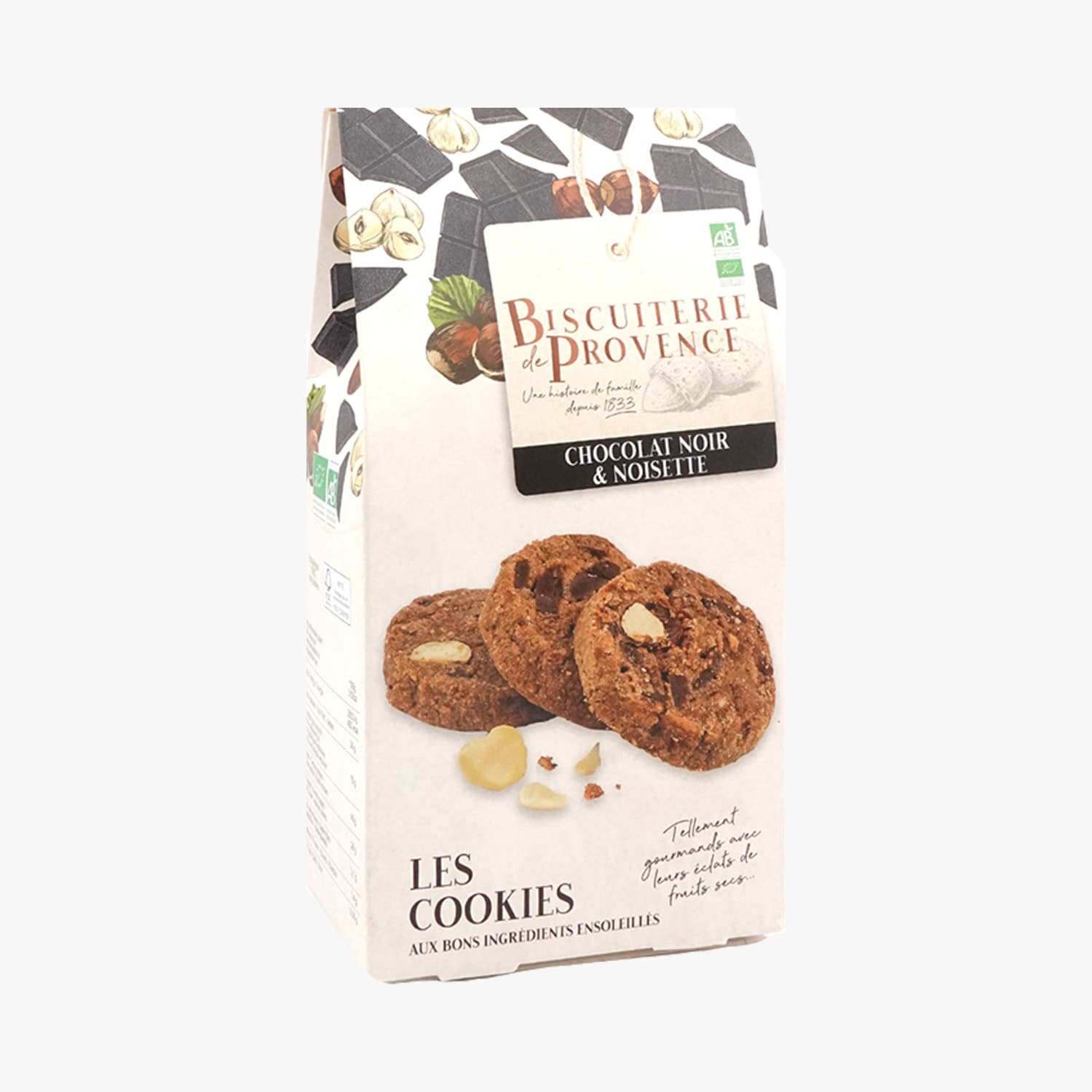 Cookies bio Chocolat noir et noisette Biscuiterie de Provence