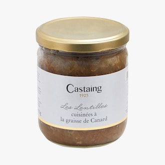 Les lentilles cuisinées à la graisse de canard Castaing
