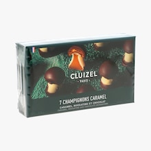 7 Champignons caramel - caramel, nougatine et chocolat Cluizel