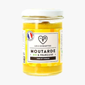 Moutarde bio et française fine et douce Les 3 chouettes