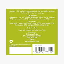 Vive le thé ! Thé vert gingembre & agrumes, 20 sachets mousselines Palais des Thés