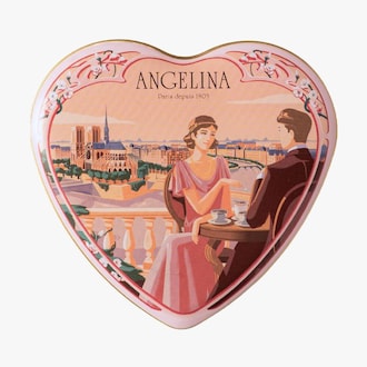 Bo&icirc;te c&oelig;ur chocolats pralin&eacute;s Angelina